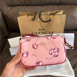 Coach Pink Cherry Pattern Clutch